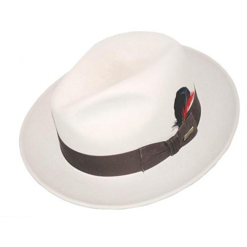 Dobbs Bone "Dandy" 100% Wool Felt Fedora Dress Hat